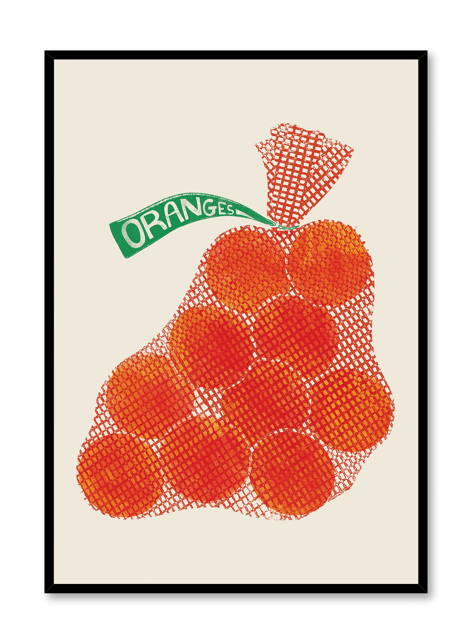 Florida Oranges Overprint Poster - Vintage Citrus Fruit Wall Art Decor for Kitchen, Dining Room & Farmhouse Style Home