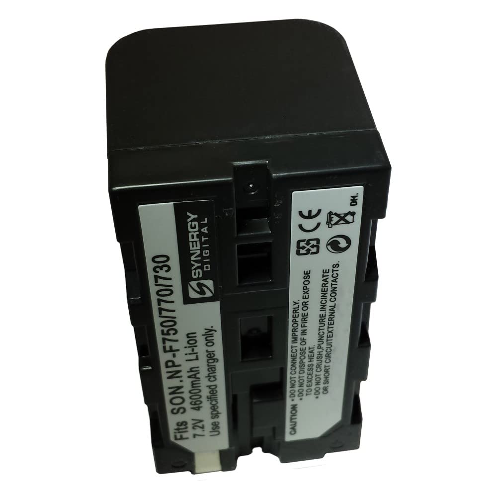 Synergy Digital Camcorder Batteries for Sony NP-F770 - 4600mAh Li-Ion Replacement Battery Pack (7.4V, 5-Pack) - Perfect for Vlogging, Wedding Videography & Professional Filming