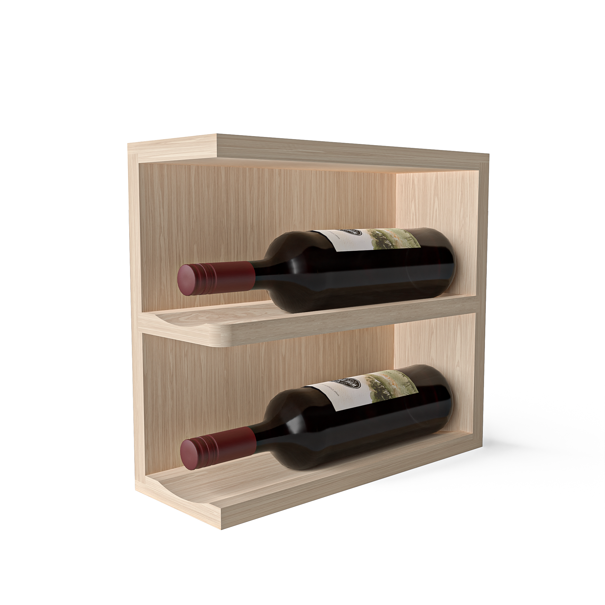 GrandCellar™ Full Depth Wine Cubby Curved Right Hand End Cap Display - 12 Bottle Wine Rack for Home Bar, Kitchen & Dining Room Storage
