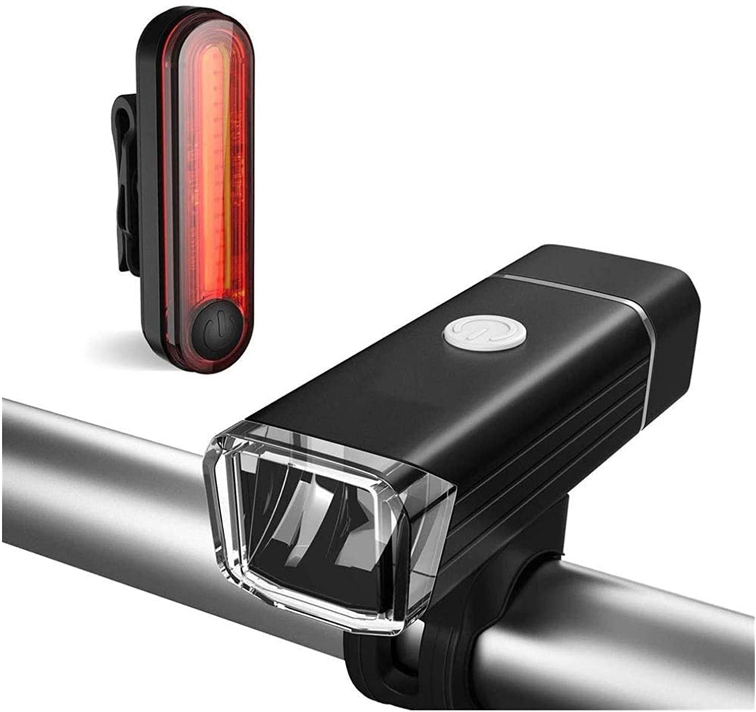 Jiaanu USB Rechargeable LED Bike Light Set - Waterproof Bicycle Headlight & Rear Tail Light for Road Cycling Safety | Easy Install for Men, Women & Kids | Perfect for Night Commuting, Urban Riding & Mountain Biking