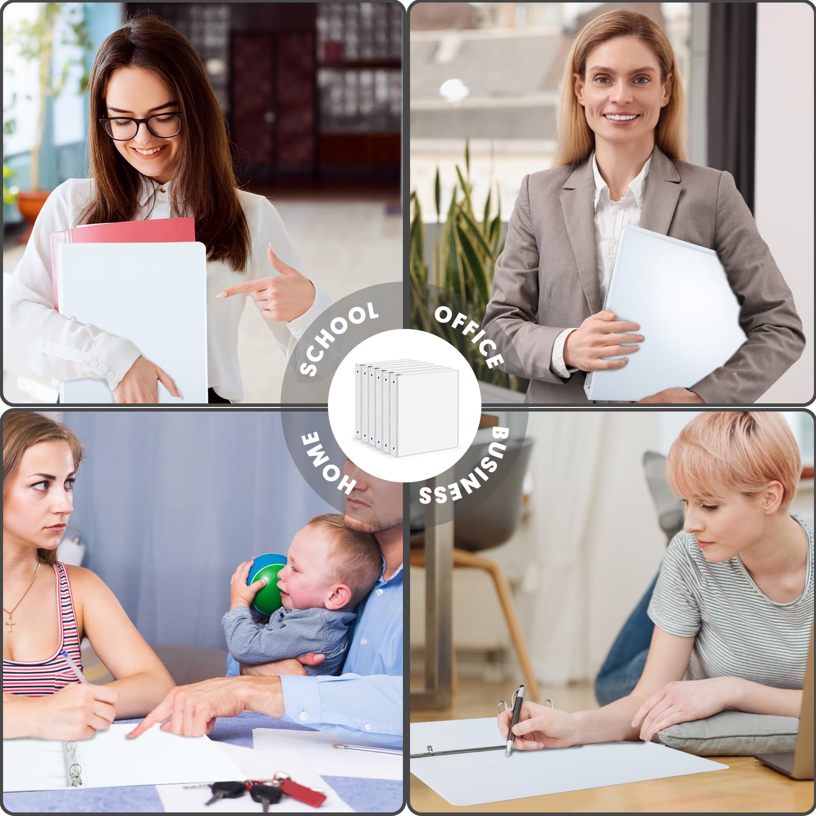 6 Pack 0.5 Inch 3 Ring Binder - Letter Size 8.5