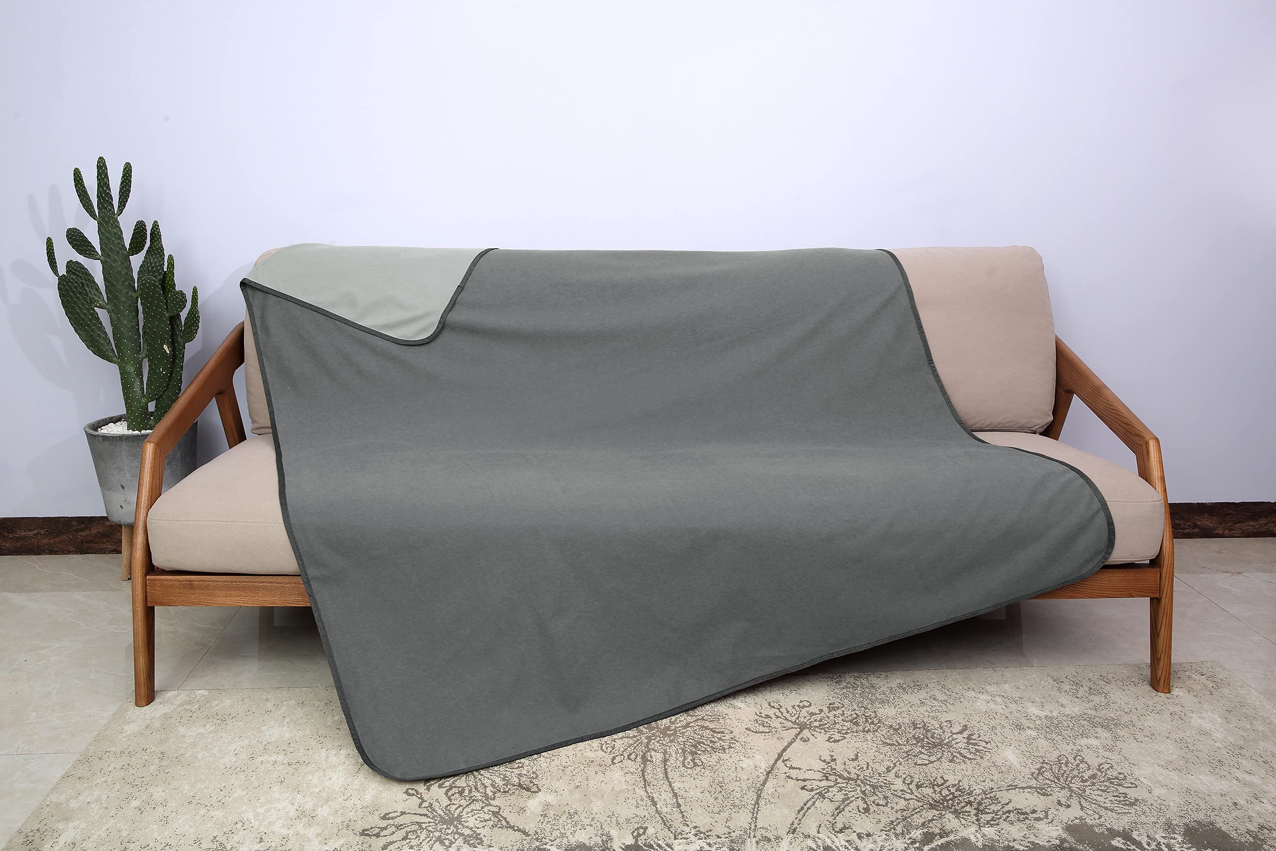 Waterproof Bed Blankets for Couples - Catalonia Leakproof Blanket Pad, Washable Squirt Blanket for Adults, Grey - Perfect for Romantic Nights & Spill Protection