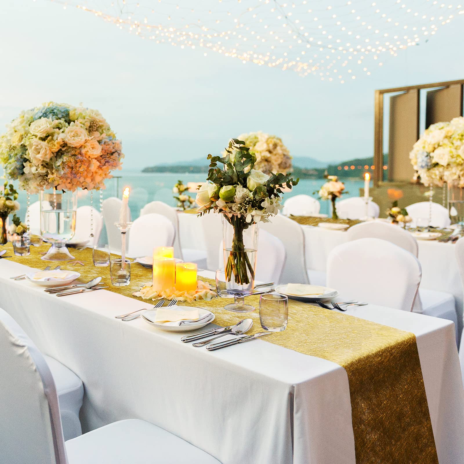 Gold Metallic Table Runner Roll - 12