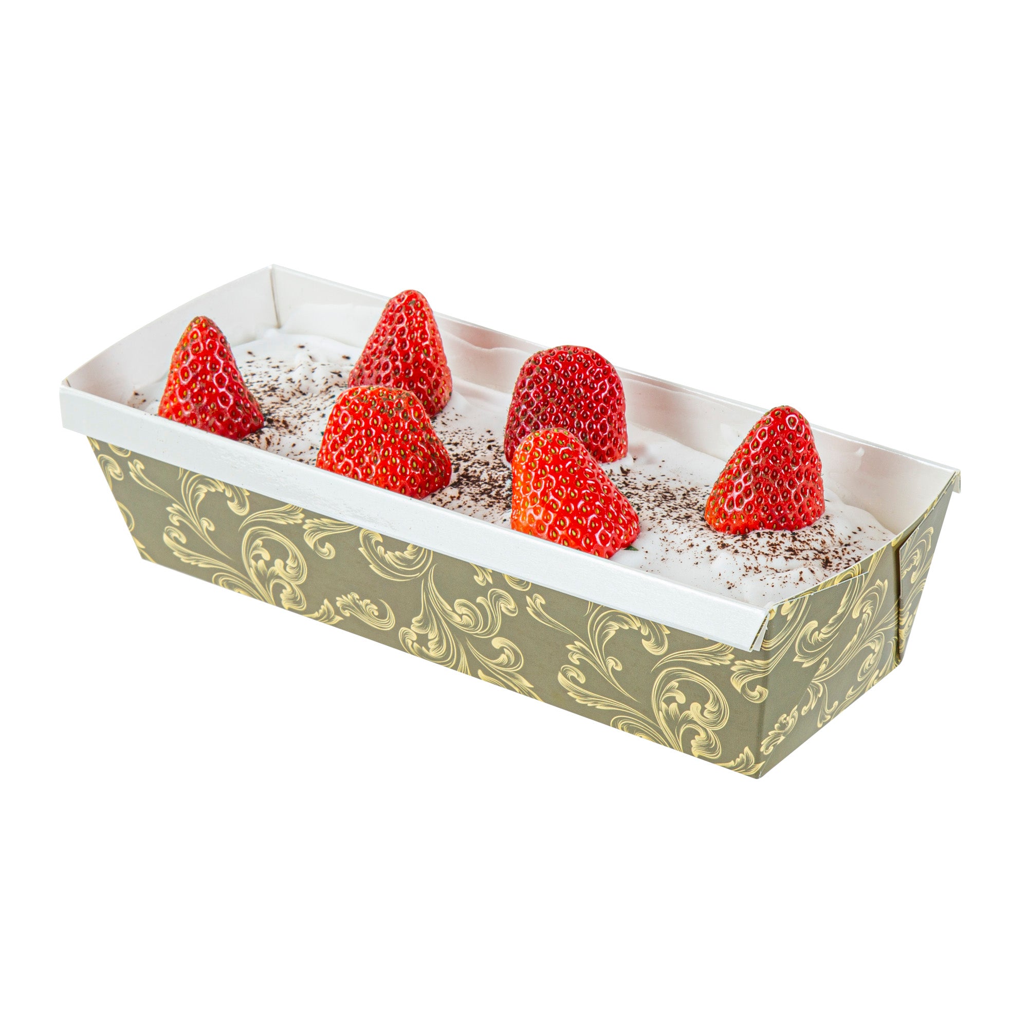 Bake Tek 42 oz Dark Green Vintage Floral Paper Loaf Pans - Greaseproof Baking Molds, 10 x 3.5 x 2.5 Inches (100 Count) - Perfect for Homemade Bread, Cakes & Party Desserts