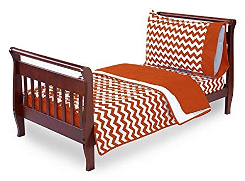 Chevron Baby Doll Bedding Set - Soft & Comfortable Toddler Bedding in Orange - Perfect for Doll Cribs, Playtime, and Nursery Decor
