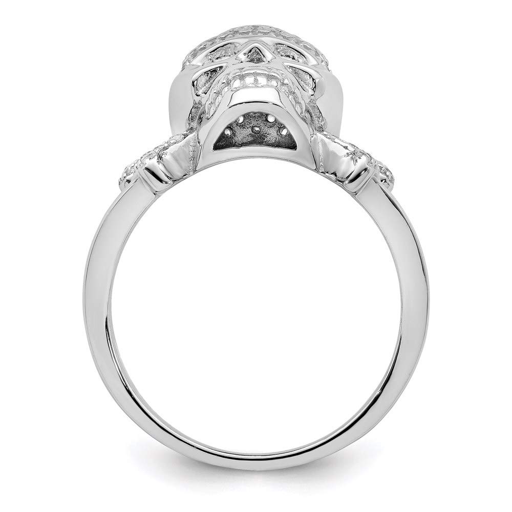 925 Sterling Silver Cubic Zirconia Skull Ring for Women - Gothic Punk Jewelry Gift for Her - Perfect for Halloween, Rock Concerts & Edgy Fashion