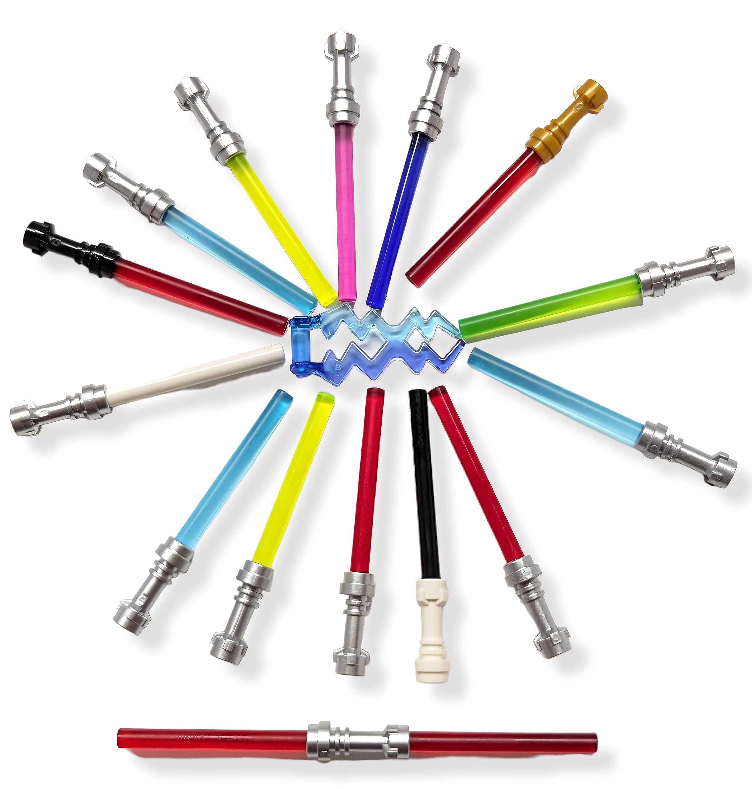 LEGO Star Wars Lightsaber Set with Rare Colors & Metallic Hilts - 15 Unique Pieces Including Trans-Green | Collectible Building Toys for Display & Play | Perfect for Star Wars Fans & LEGO Enthusiasts