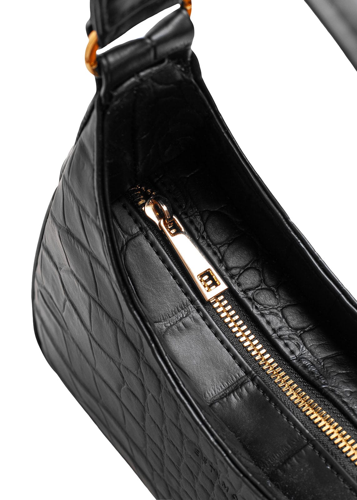Audrey Vegan Corn Leather Shoulder Bag for Women | Black Crocodile Embossed Crossbody Purse | Perfect for Work, Travel & Everyday Use