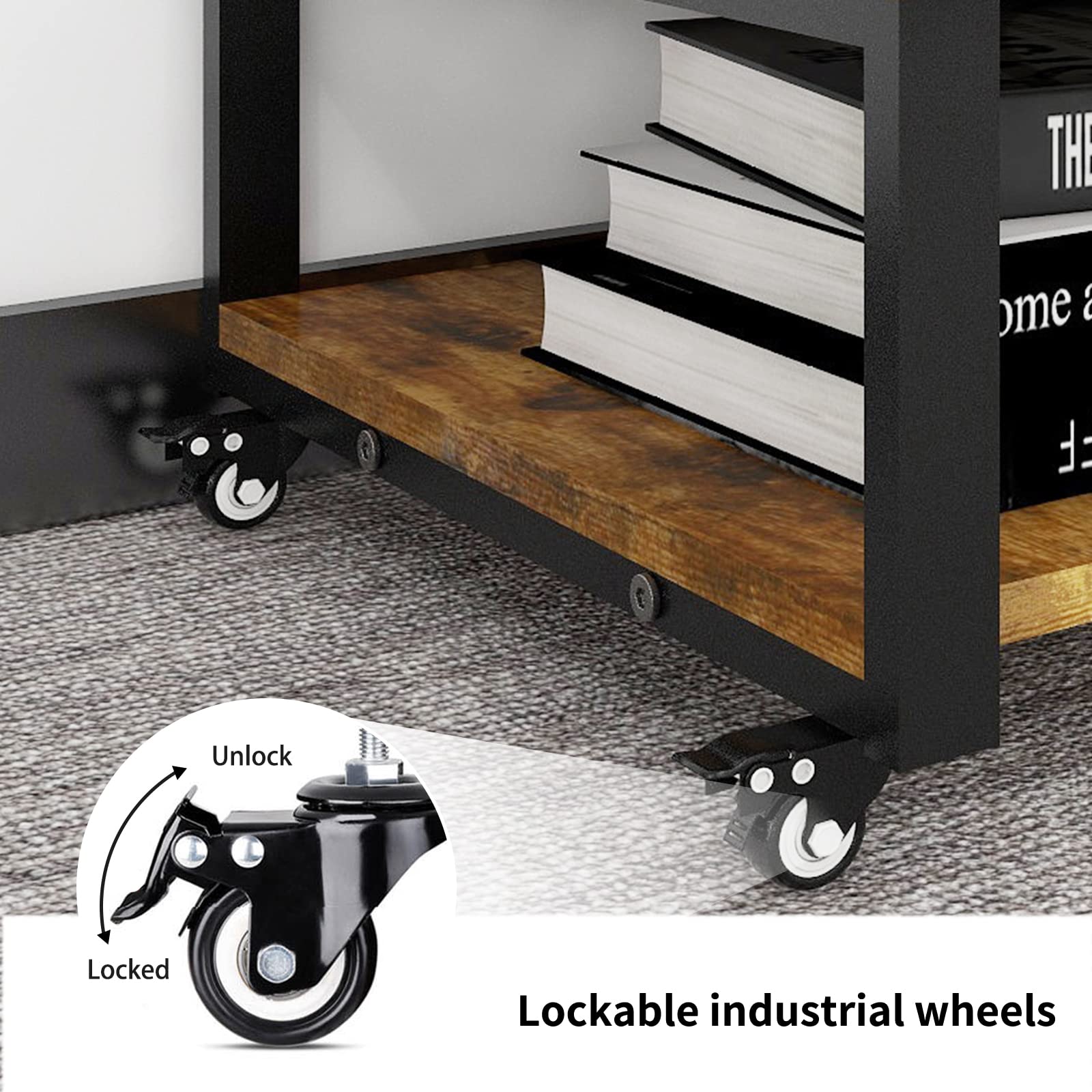 Natwind 2 Tier Heavy Duty Rolling Printer Stand Cart - 23.6