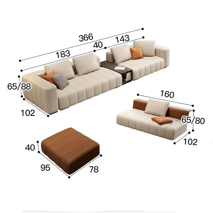 Luxury Modular Sectional Leather Sofa – Premium Comfort, Timeless Design & Durable Quality for Living Room, Home Theater & Office Lounge
