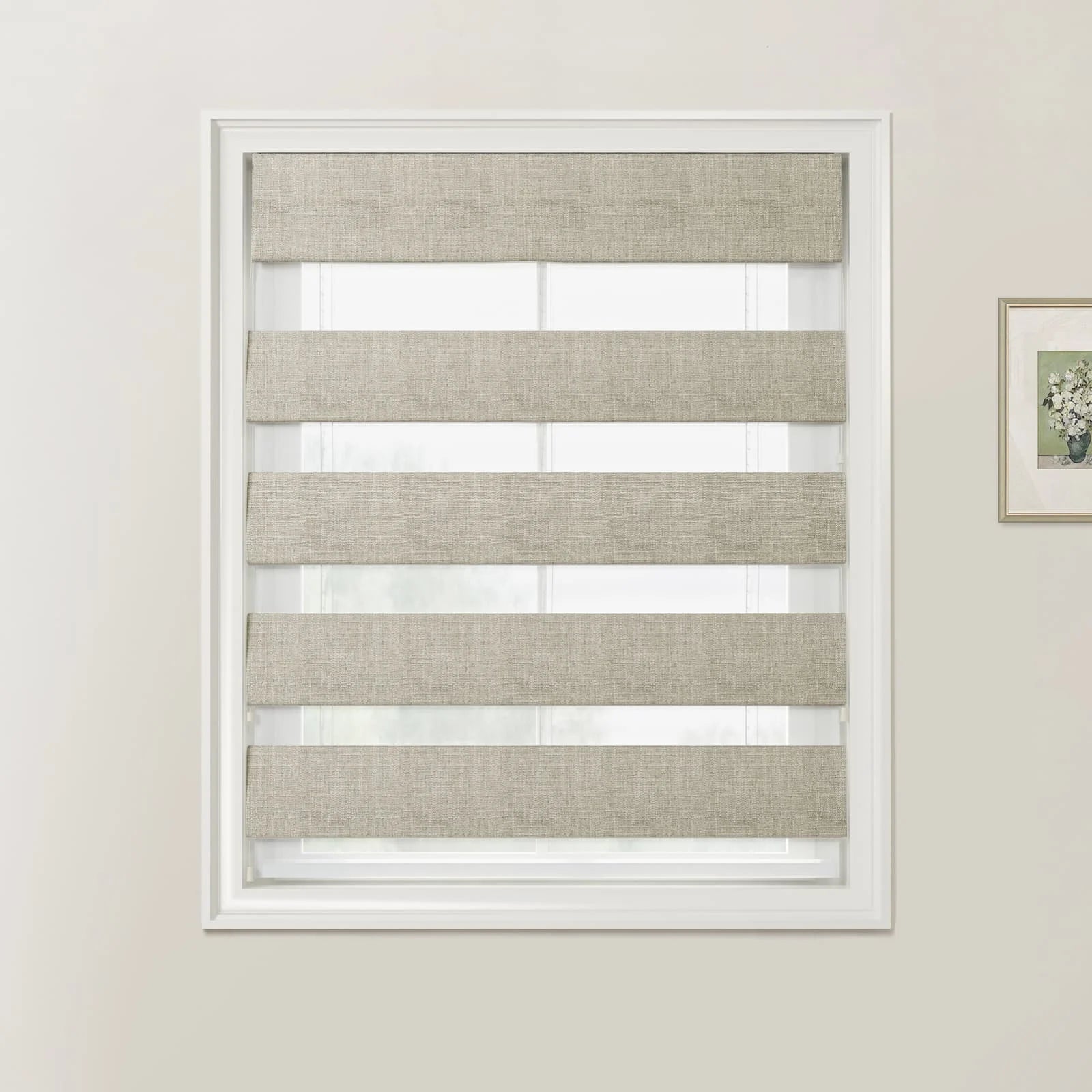 Custom Zebra Roman Blind Cord Lift - Blackout Window Shades for Home & Office - Easy Installation & Light Control