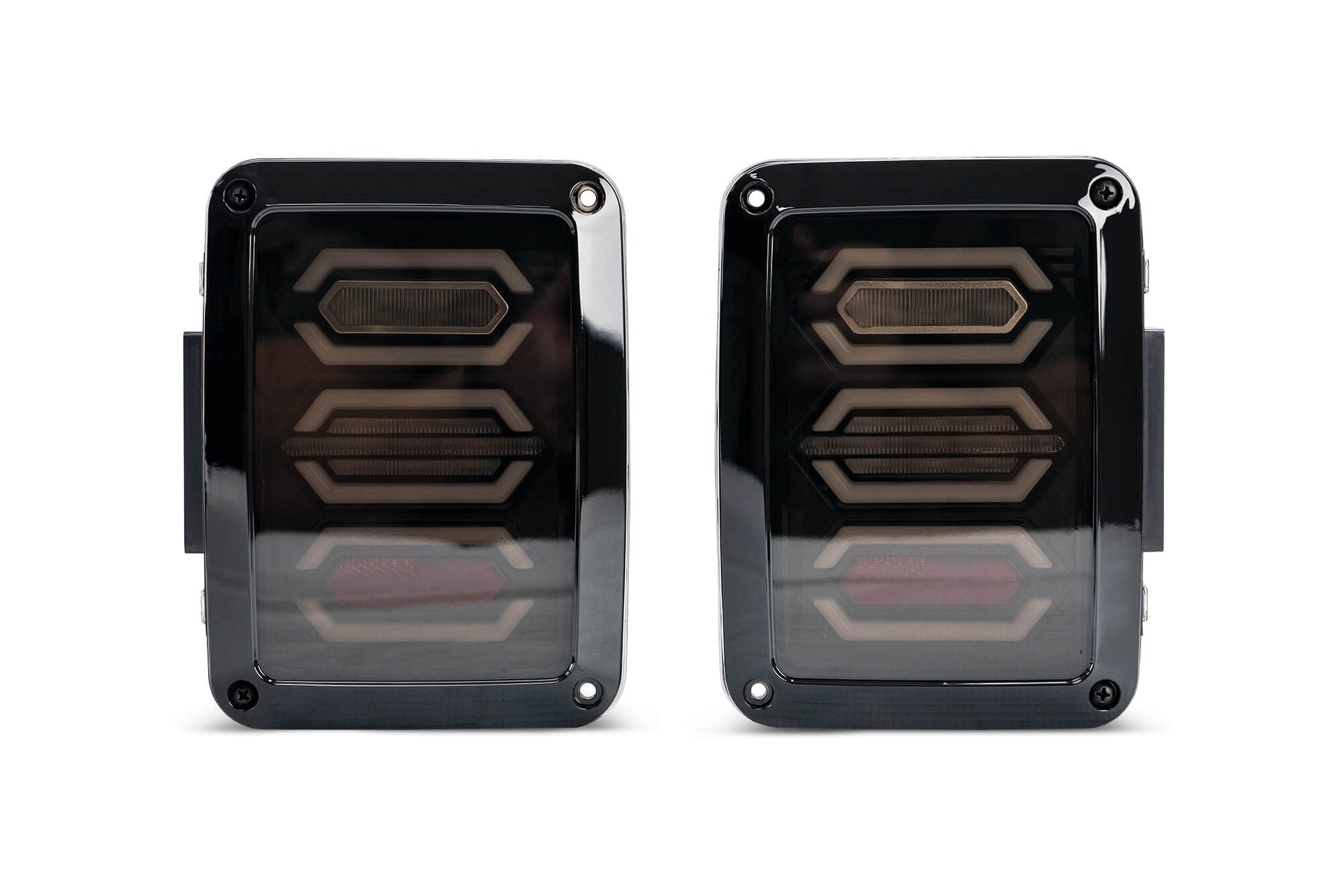 DV8 Offroad TLJK-02 LED Tail Lights for 2007-2018 Jeep Wrangler JK - Direct Fit Plug & Play Replacement - Dynamic Octagonal Light Pattern - Waterproof Off-Road LED Upgrade for Enhanced Night Visibility & Style