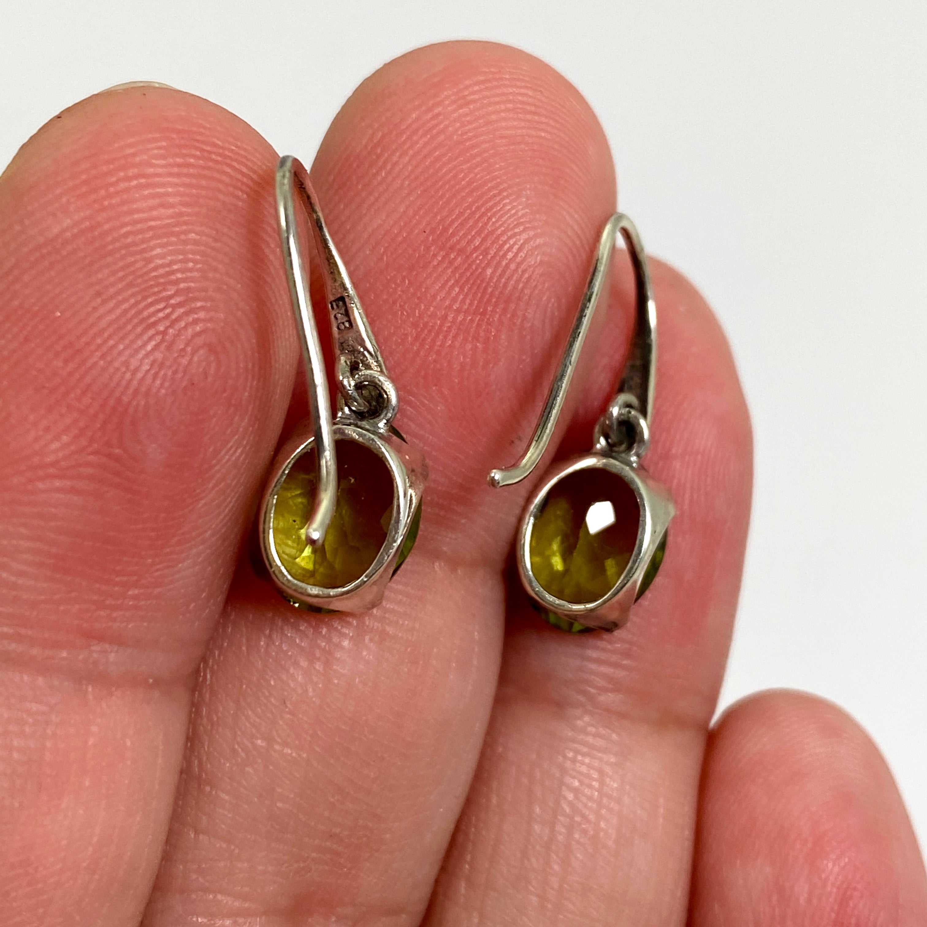 Peridot Oval Faceted Stud Earrings - 14K Gold Plated Dainty Jewelry for Women - Perfect for Everyday Wear, Gift Giving & Special Occasions