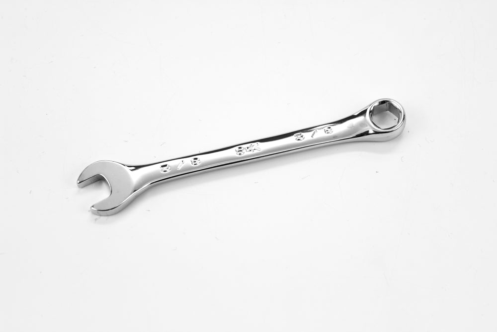 3/8 Inch 6-Point Fractional Regular Combination Chrome Wrench - Perfect for Automotive Repairs, Plumbing, and DIY Home Improvement Projects
