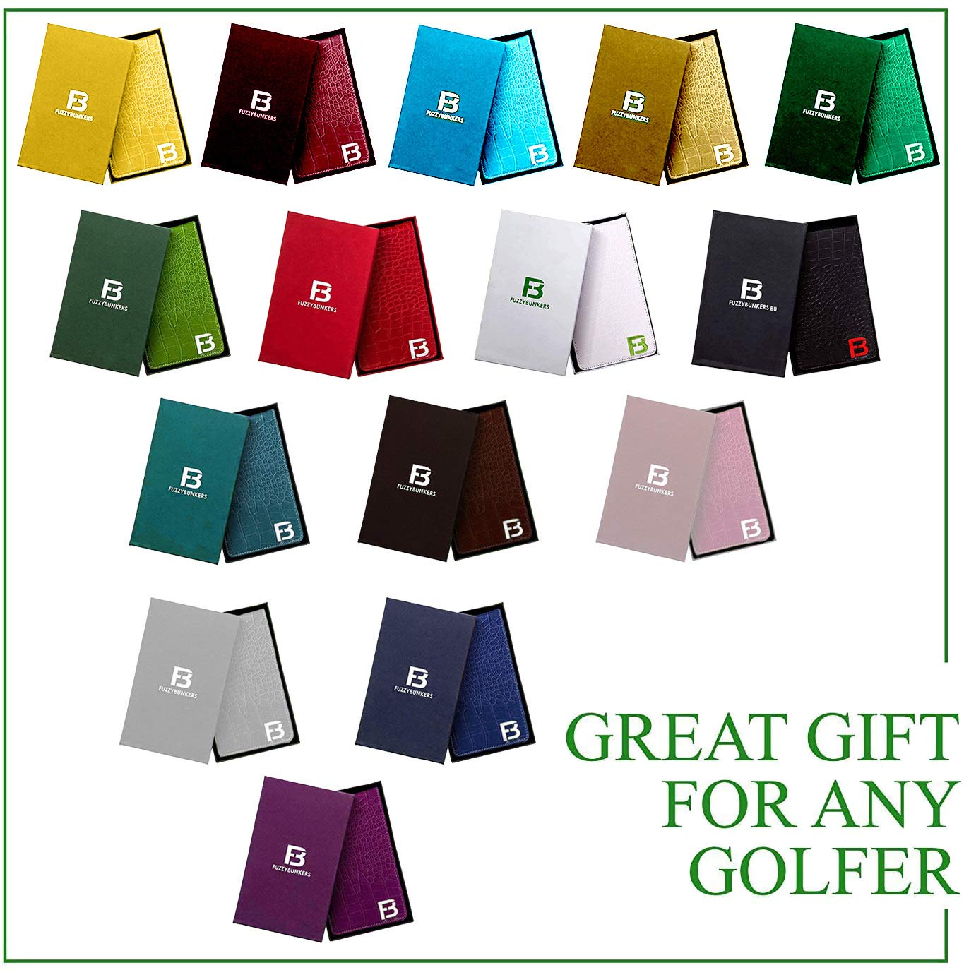 Premium Leather Golf Scorecard Holder & Yardage Book Cover - Golf Accessories with Free Pencil & Stat Tracker Sheet - Perfect for Golf Tournaments, Practice Rounds & Course Play