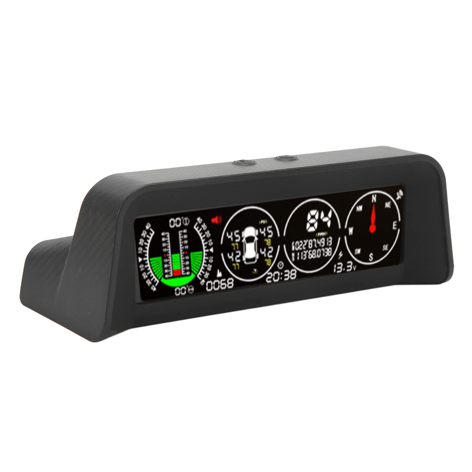 Raguso Car TPMS Tire Pressure Monitoring System - Stable Signal, Fatigue Driving Warning, HUD Display, Carbon Fiber Style for Cars, SUVs, Off-Road Vehicles | Real-Time Tire Alerts for Safe Highway & Off-Road Adventures