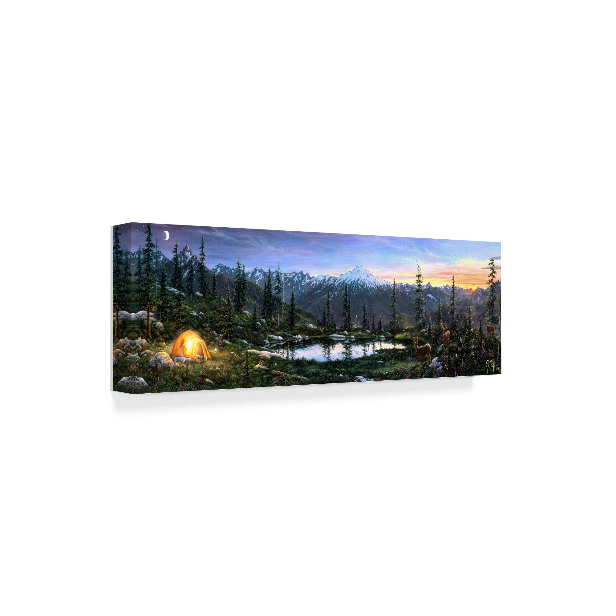 Jeff Tift 16x47 Inch Camping Out Wall Art - Perfect for Cabin Decor, RV Living Room & Outdoor Adventure Enthusiasts