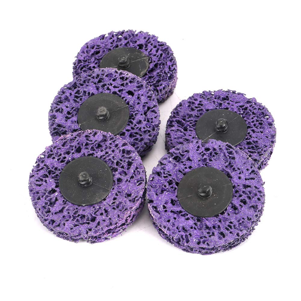 5PCS 3 Inch Strip Disc Wheels for Rust & Paint Removal - Surface Conditioning Abrasive Grinder Discs (Purple) - Perfect for Metal Cleaning, Auto Restoration & DIY Projects