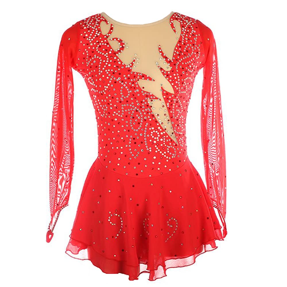 LIUHUO High Elasticity Ice Skating Dress - Professional Figure Skating Costume for Practice & Competition - Perfect for Ice Shows, Performances and Training