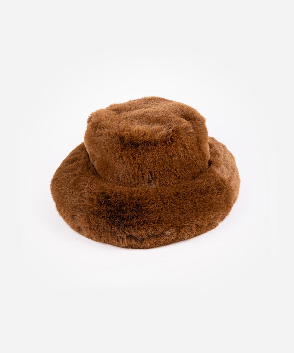 Parker Faux Fur Bucket Hat for Women - Winter Warm Fashion Beanie with Ear Flaps - Perfect for Outdoor Activities, Skiing & Snowboarding