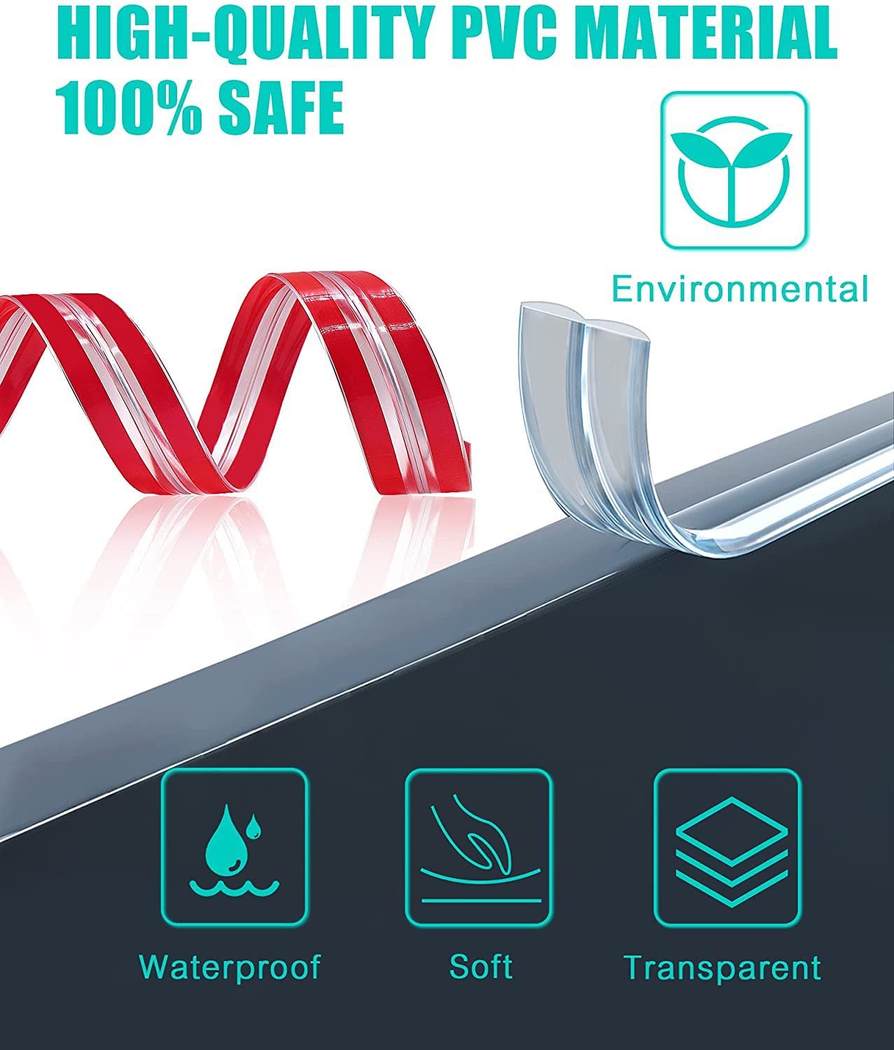 YAWALL 3M Clear Baby Proofing Edge Protectors - Soft Corner Guards with Strong Pre-Taped Adhesive for Doors, Cabinets, Tables & Furniture | Child Safety Home Protection for Toddlers & Kids