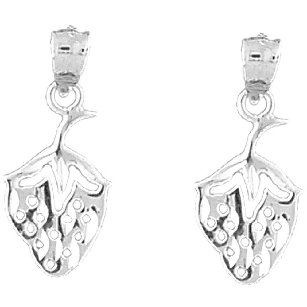 14K White Gold Strawberry Lever Back Earrings | Fresh Fruit Jewelry | Handmade in USA | Perfect for Summer Parties & Bridal Accessories