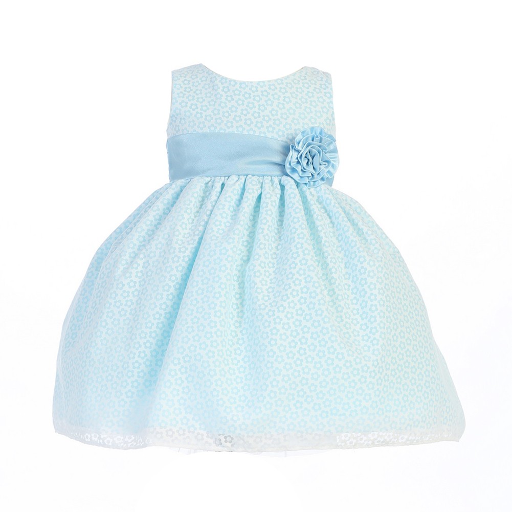 Big Girls Blue Cotton Burnout Easter Dress for Special Occasions - Size 7 | Perfect for Easter Celebrations, Spring Parties & Family Gatherings