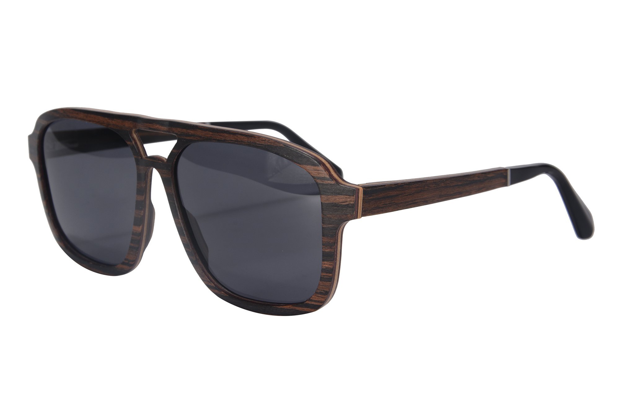 Swiss-Designed Oversized Wood Sunglasses for Men with Mirror Lenses - SH73002 | Trendy UV Protection for Outdoor Activities & Fashion Statement