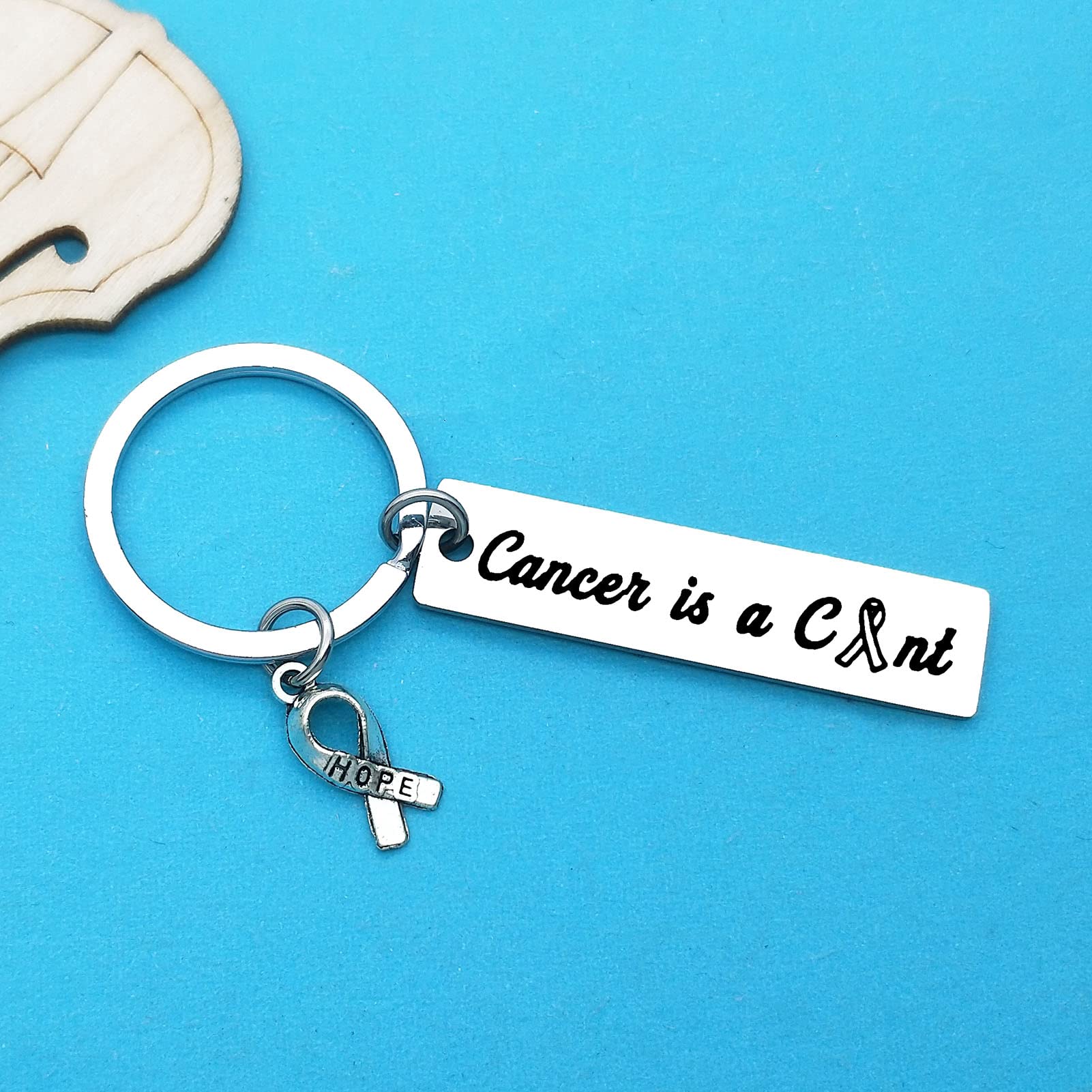 Courageous Cancer Survivor Keychain - Inspirational Gift for Cancer Fighters & Survivors - Get Well Soon Present for Women & Men - Perfect for Awareness Events, Support Groups & Daily Encouragement