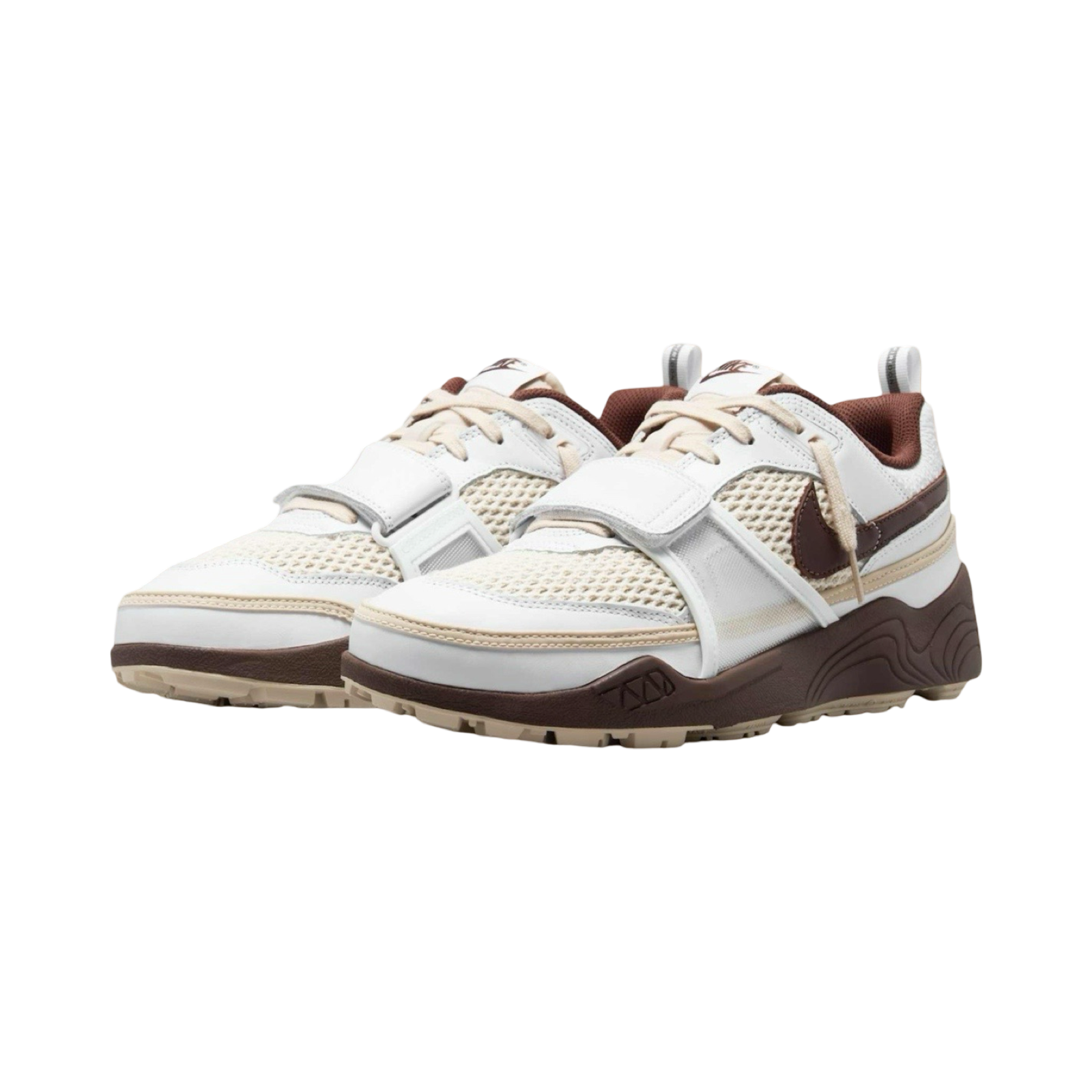 Nike x Travis Scott Zoom Field Jaxx Sneakers - White & Light Chocolate Colorway | Limited Edition Collaboration Shoes for Streetwear & Casual Outfits