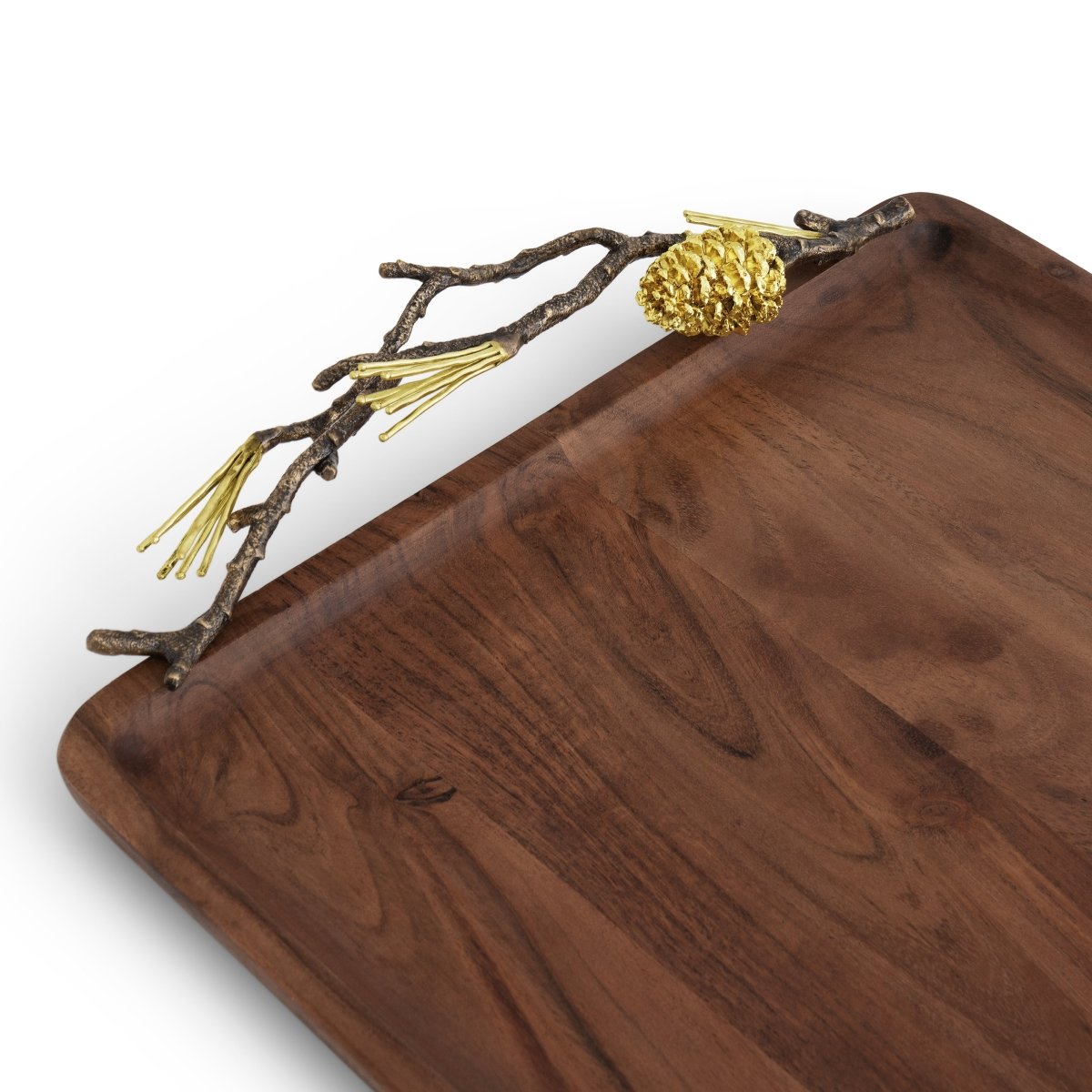 Natural Pine Cone Medium Wood Tray - Rustic Home Decor for Centerpieces, Dining Table, Shelf Display & Wedding Decorations