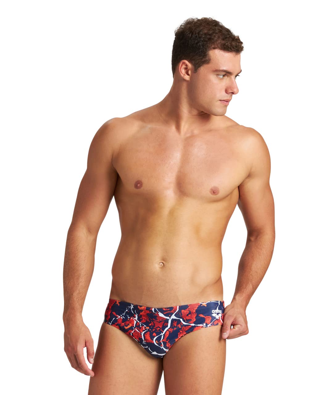 ARENA Men's Earth Texture Brief Swimsuit - Quick Dry Swim Trunks for Beach, Pool & Water Sports | Comfortable & Stylish Swimwear for Men