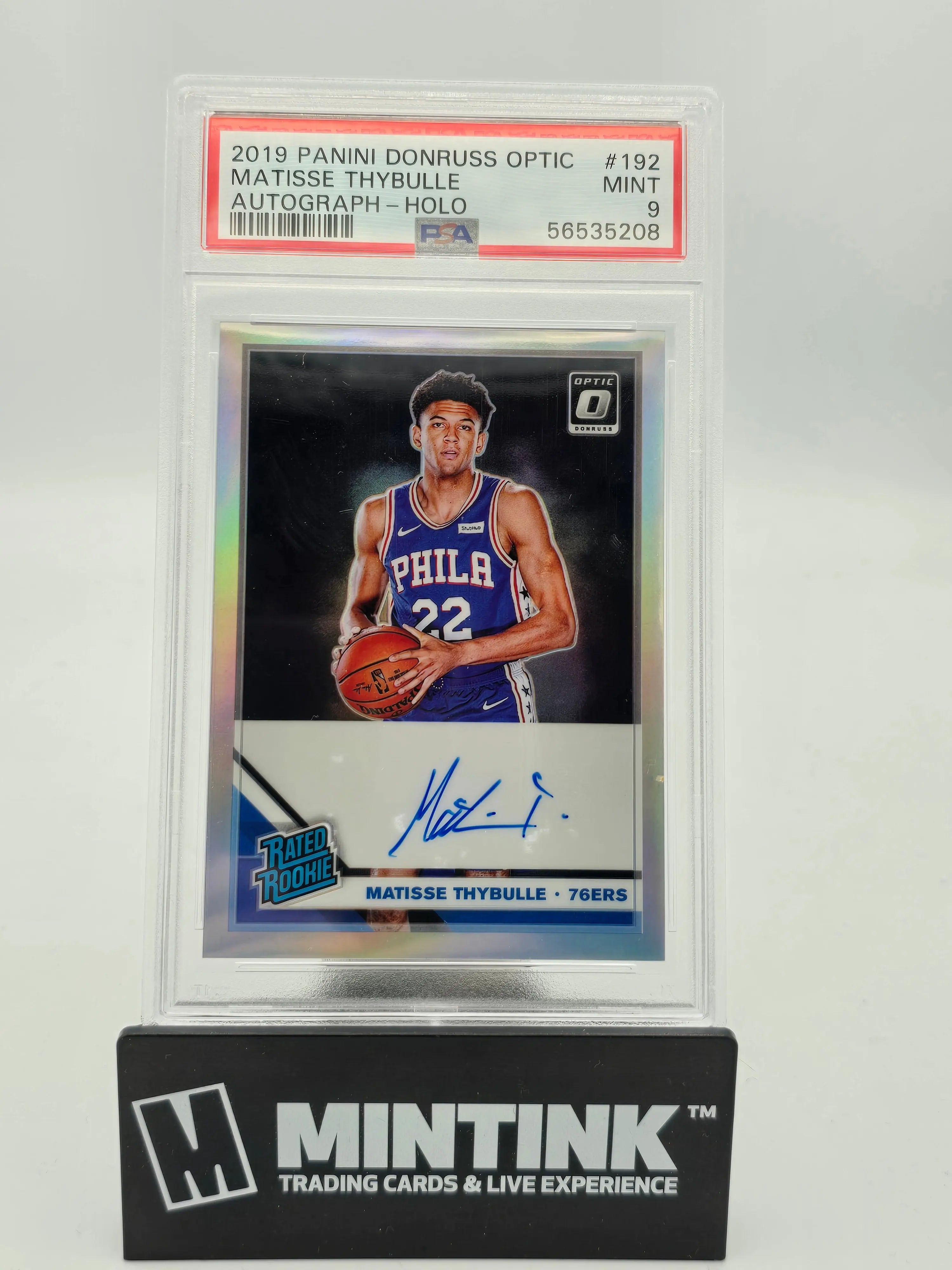 2019 Panini Donruss Optic Holo Matisse Thybulle Rated Rookie Auto PSA 9 Basketball Card - Perfect for Collectors & Sports Memorabilia Enthusiasts