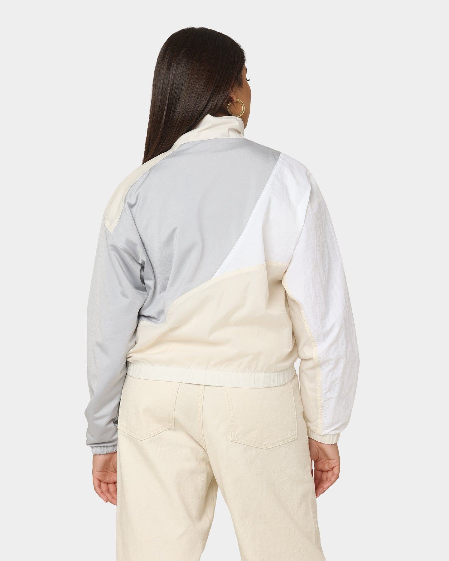 Adidas Women's Adicolor Split Trefoil Track Windbreaker Jacket - Lightweight Running Hoodie for Jogging & Outdoor Sports (Wonder White)