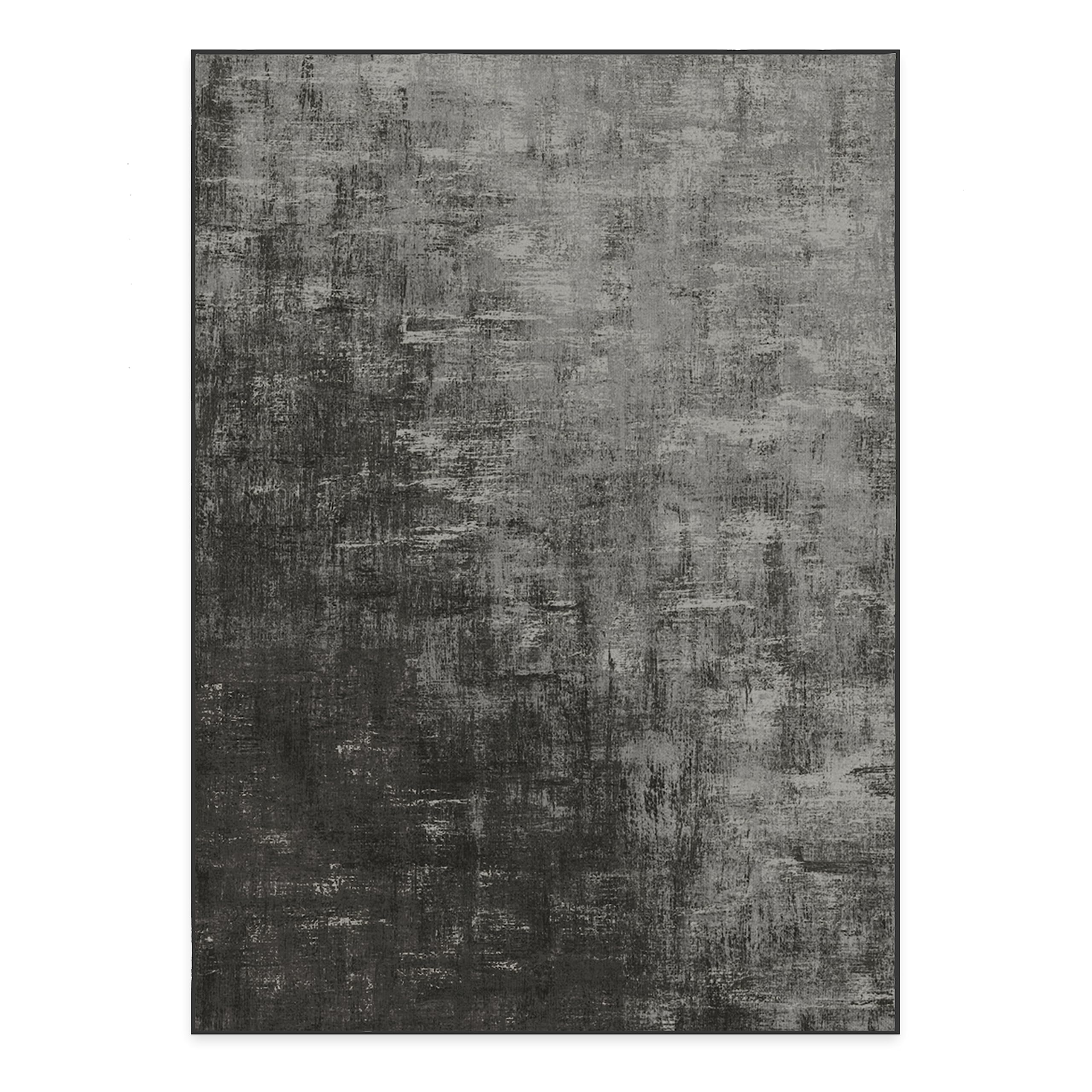 Ruggable Washable 5x7 Area Rug - Impasto Greyscale Modern Design | Non-Slip Gripper Pad Included | Perfect for Living Room, Bedroom, Kitchen, Office & Classroom | Easy to Clean & Maintain