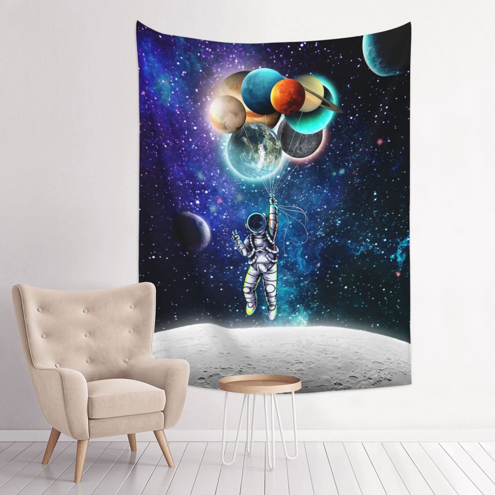 Astronaut Tapestry | Spaceman Galaxy Universe Wall Hanging Decor | 29x37 Inch Hippie Bedroom Tapestry for Dorm Room & Home Decor | Perfect for Space-Themed Rooms, Meditation Spaces & Psychedelic Decor