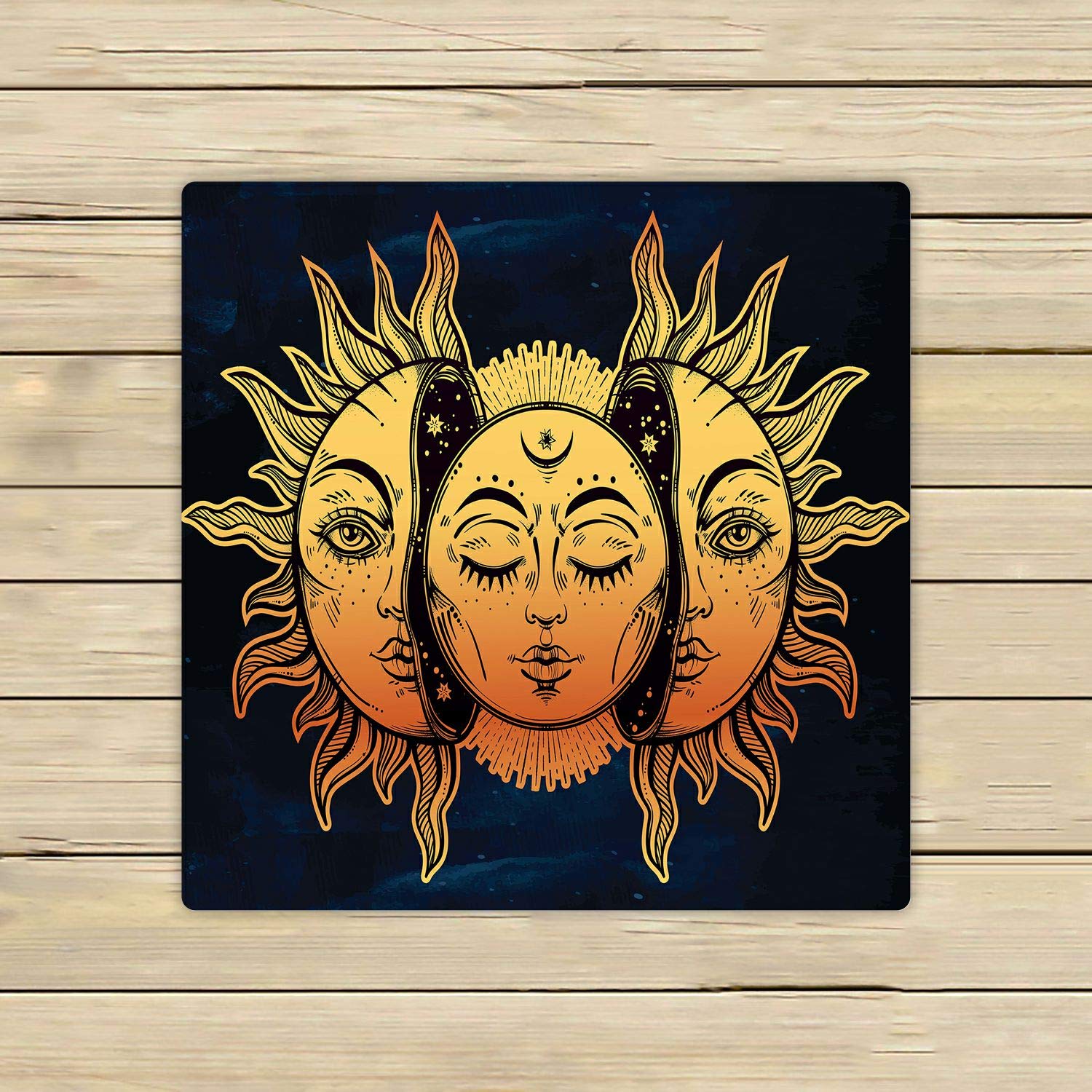 ABPHQTO Moon and Sun Face Design Towels - 13x13 Inch Soft & Absorbent Beach, Bath, Pool, Spa, Travel Towels for Sports & Relaxation