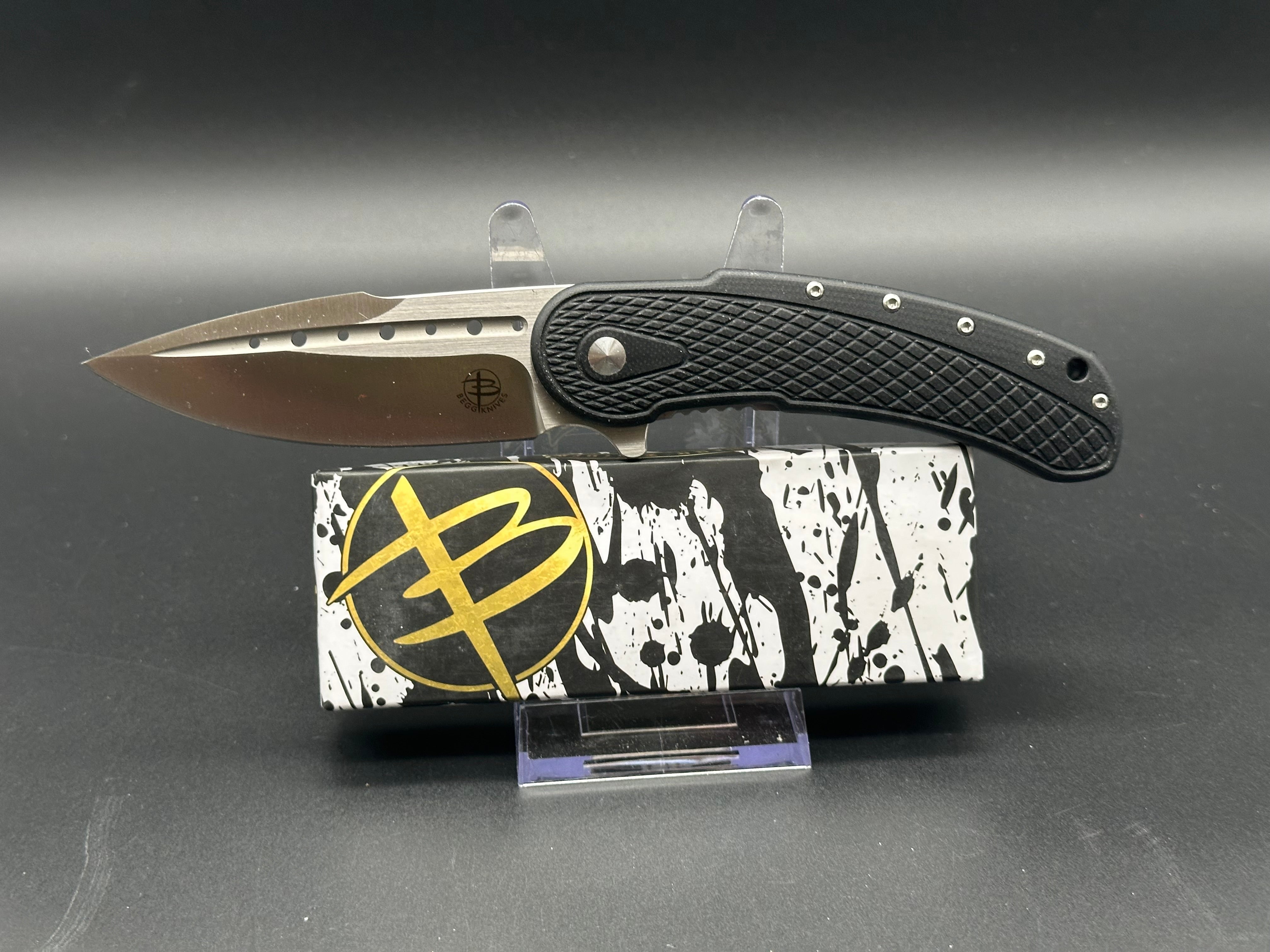 Begg Knives Bodega Frame Lock Folding Knife - Black G10 Handle, 3.5