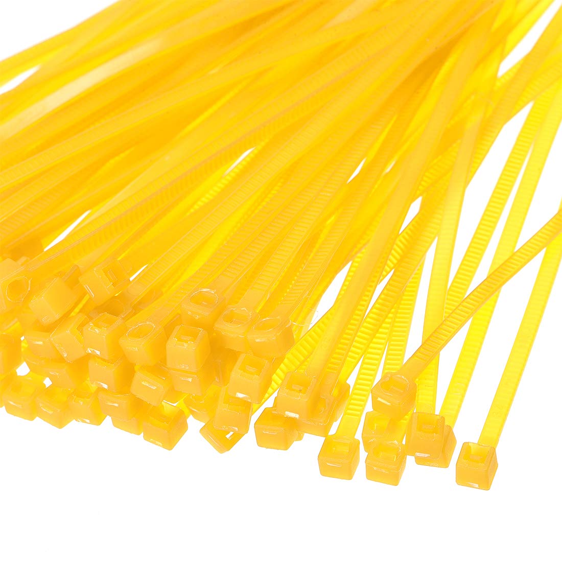 uxcell 4 Inch Nylon Self-Locking Cable Ties - 0.07 Inch Width, Yellow (500 Pack) - Perfect for Home Organization, Wire Management & DIY Projects