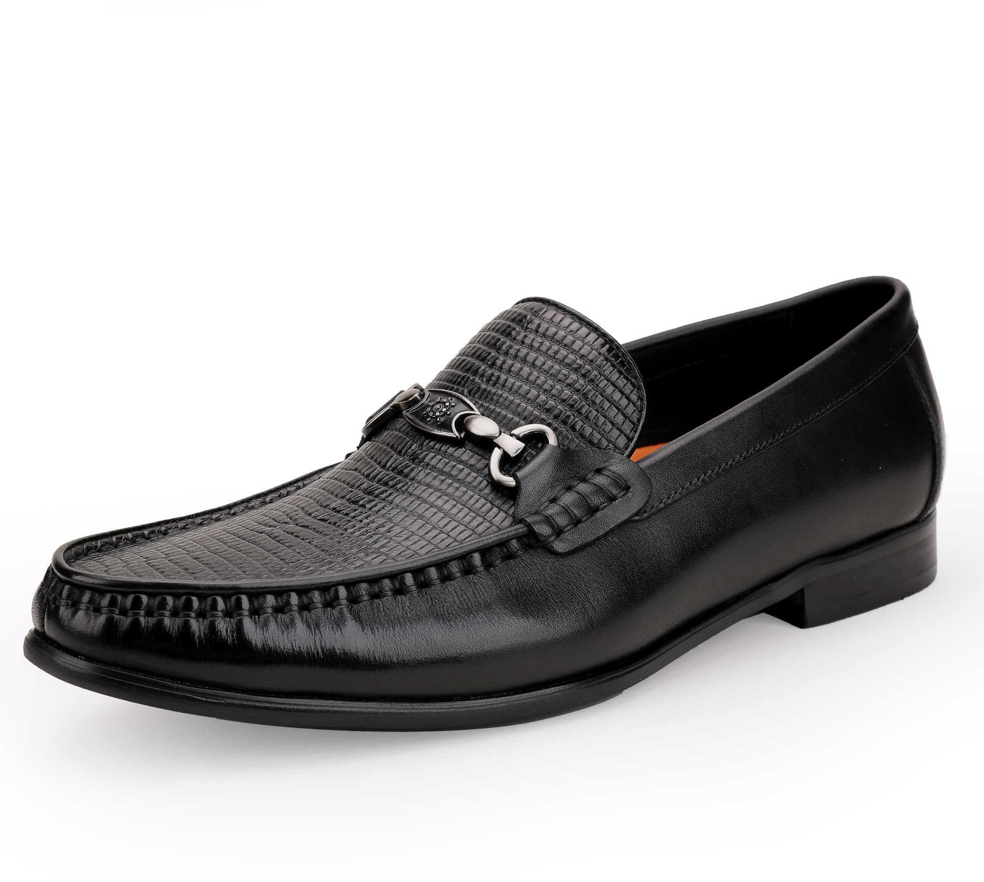 Premium Men's Black Leather Loafers - Handcrafted Dress Shoes for Wedding, Party & Formal Events | Slip-On Penny Loafers with Classic Style & Comfort