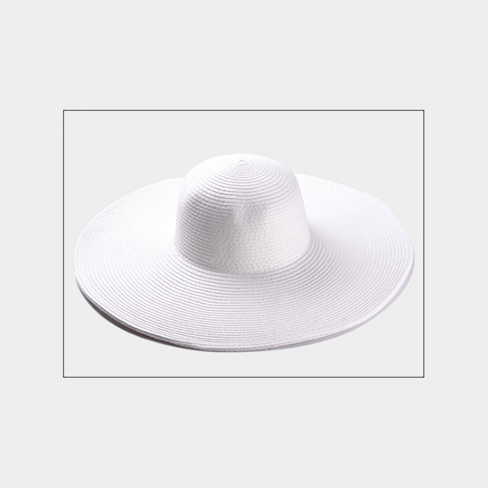 Stylish Women's Solid Straw Sun Hat - Wide Brim UPF 50+ Sun Protection for Beach, Gardening & Outdoor Activities