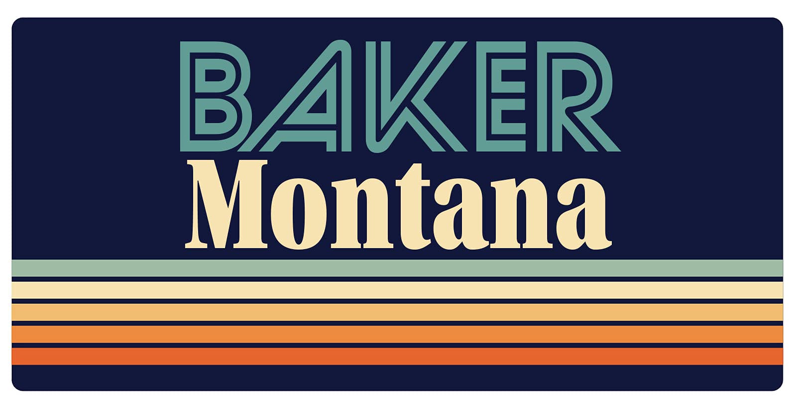 Vintage Baker Montana 5 x 2.5 Inch Retro Fridge Magnet - Perfect for Kitchens, Offices & Dorm Room Decor