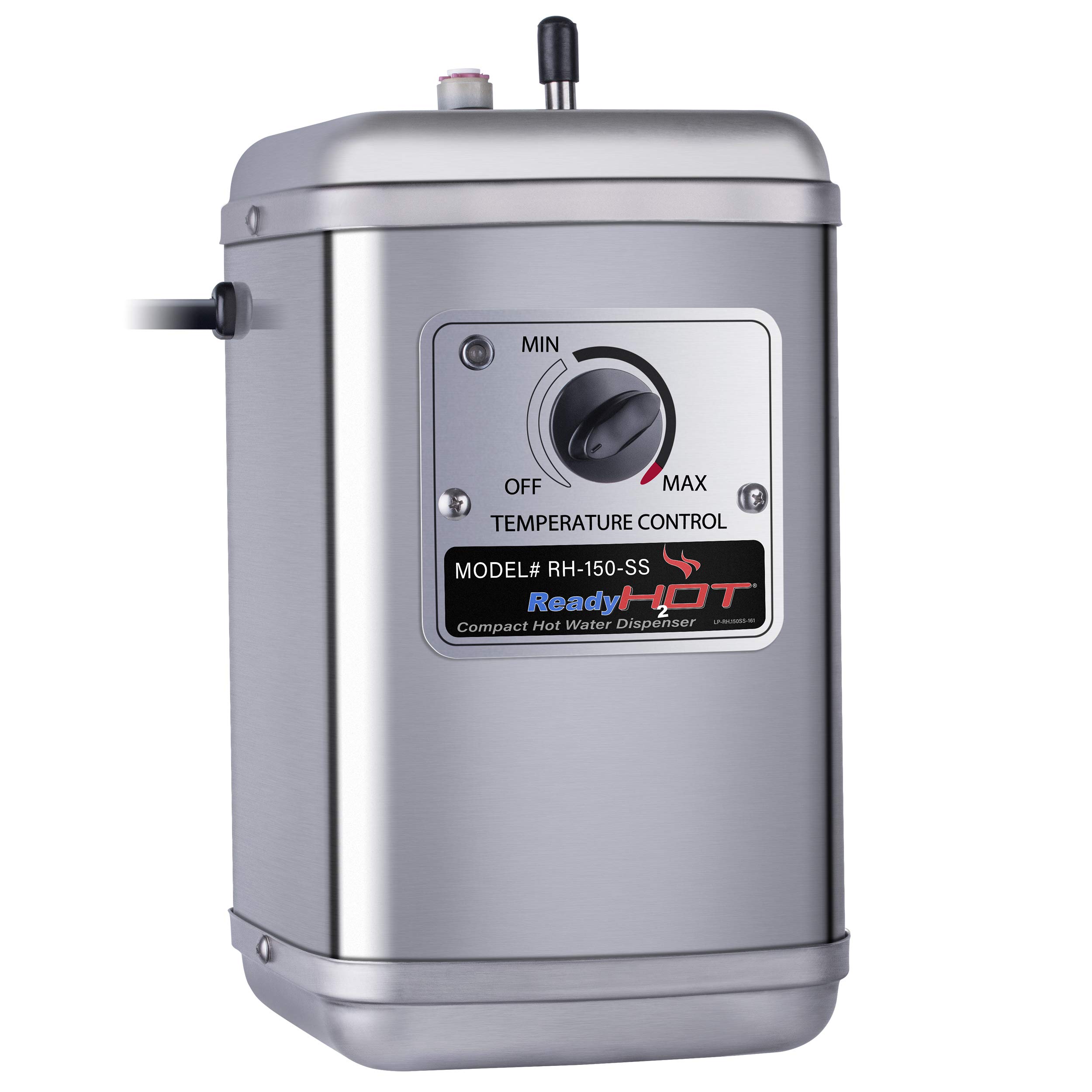 Compact Instant Hot Water Dispenser - Wall Mounted Stainless Steel Tank with Adjustable Temperature Control (Tank Only, No Faucet) - Perfect for Office, Kitchen, or Small Spaces - Model 40-RH-150-SS