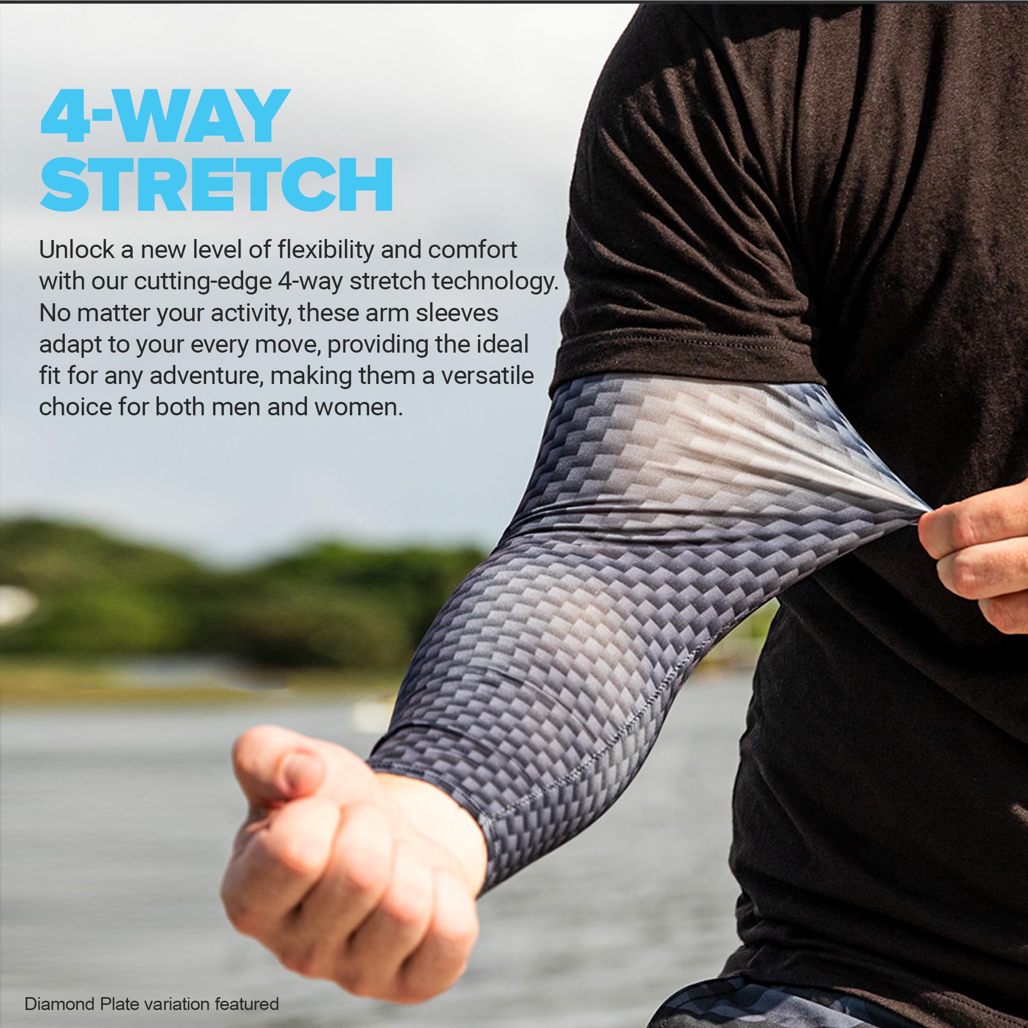 SA Company Arm Shield Compression UV Sleeves for Men - 4 Pack Microfiber Sun Protection Arm Sleeves | UPF 50+ UV Blocking, Moisture Wicking & Breathable | Perfect for Outdoor Sports, Running, Cycling & Golf