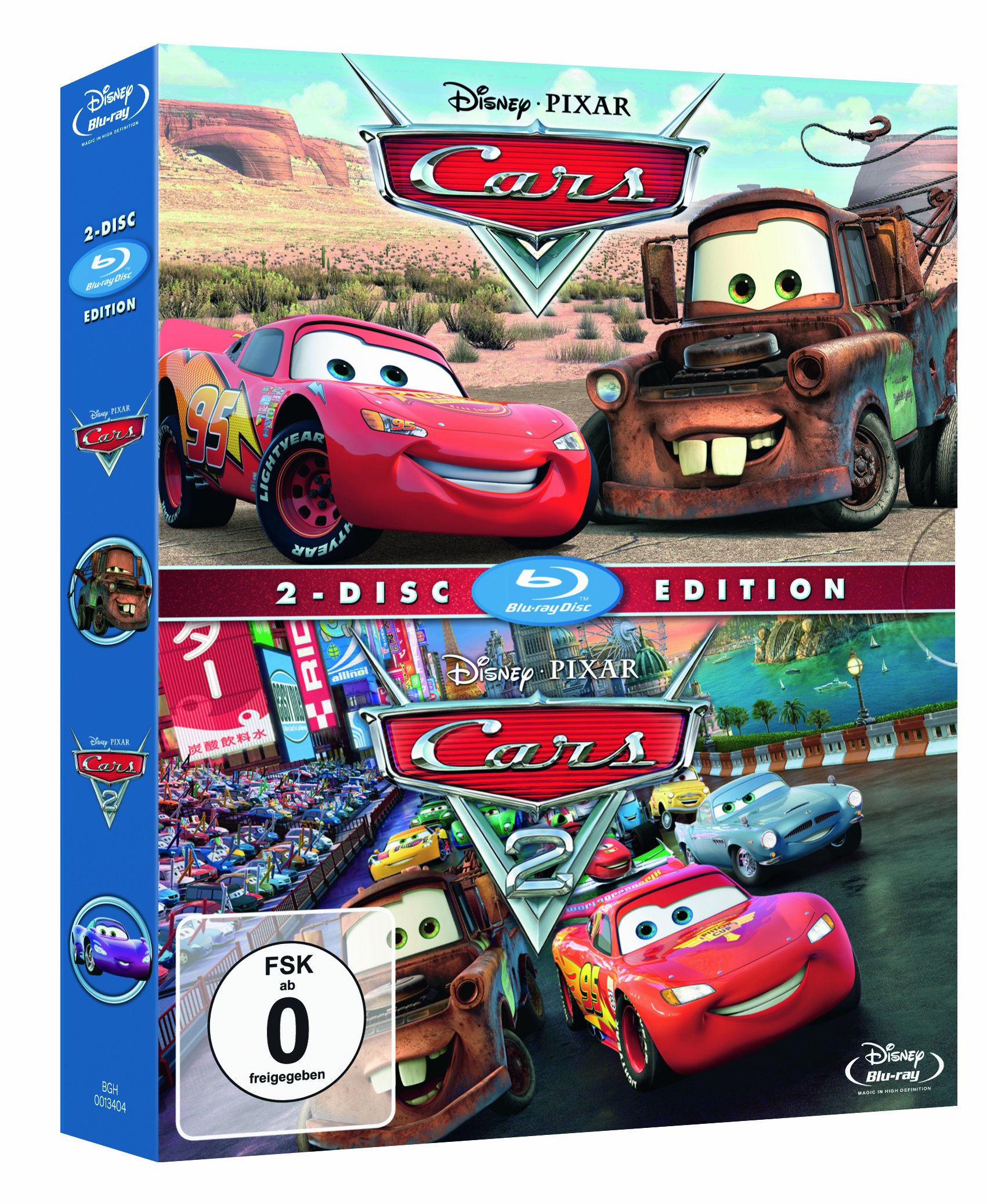Cars 1 & 2 DVD Movie Set - Lightning McQueen Collection for Kids & Disney Fans | Perfect for Family Movie Nights & Birthday Gifts