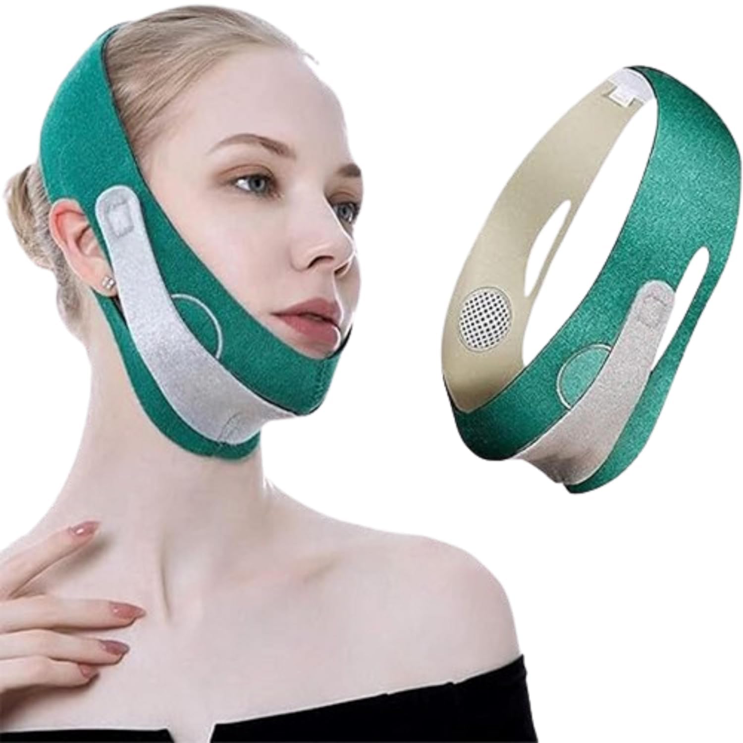 DIVUE V Face Mask - Double Chin Reducer & V-Line Lifting Belt | Anti-Wrinkle, Slimming & Firming Face Lift Band | Breathable Contouring Face Mask for Women & Men | Perfect for Daily Use, Yoga, Workout & Beauty Routine