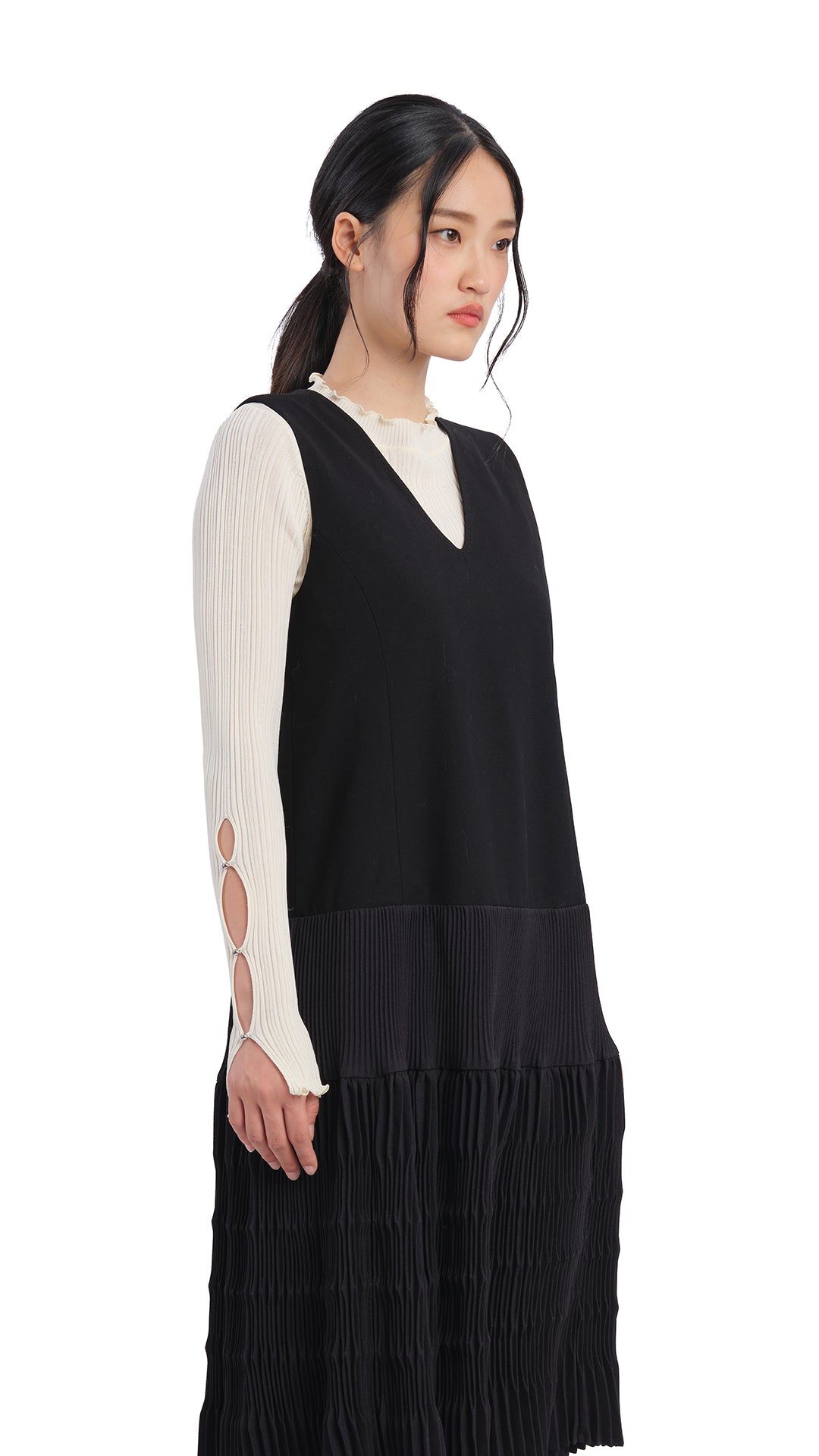 Elegant Olive Green Pleated Midi Dress for Women - Perfect for Office, Party & Special Occasions