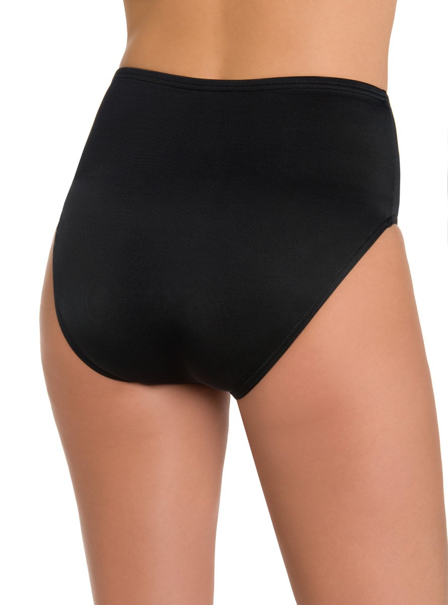 Miraclesuit High Waist Bikini Bottom for Women - Slimming Black Swimwear Size 10 - Perfect for Beach Vacations & Poolside Relaxation