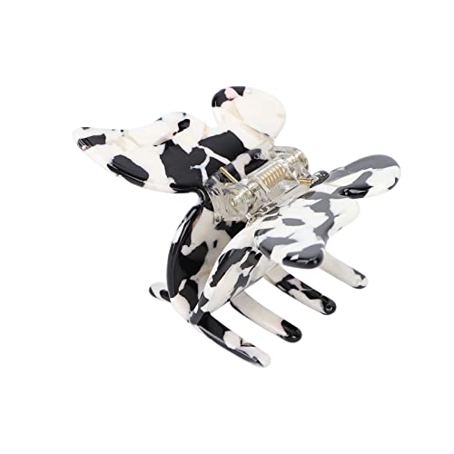 Durable Hair Claw Clips for Women & Girls - Lightweight Transparent Hair Accessories for Styling (Black & White)