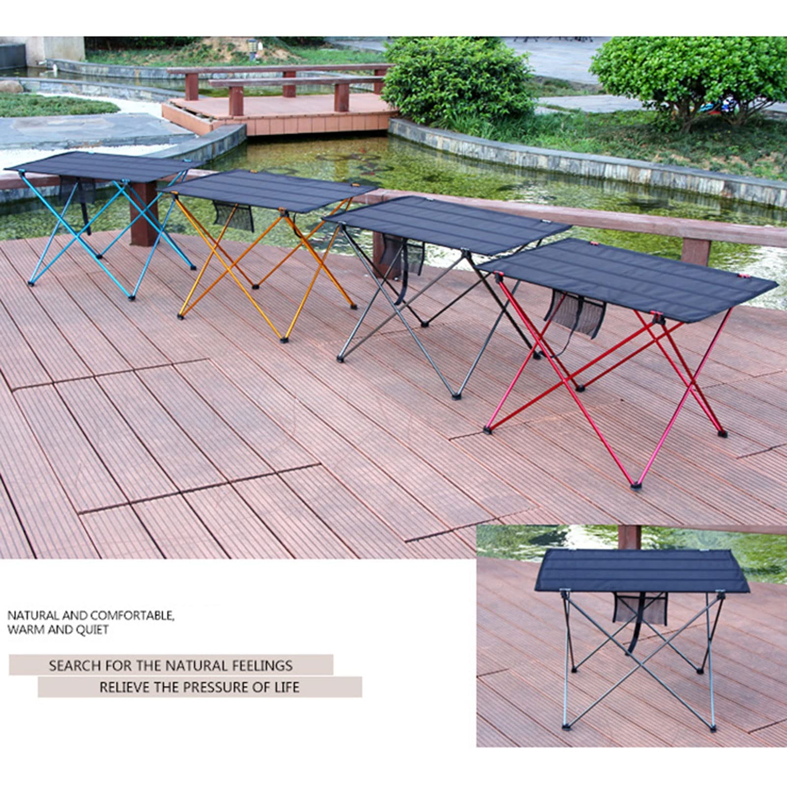 **Ultra Lightweight 6061 Aluminum Alloy Folding Table - Portable Camping & Picnic Desk for Outdoor, Travel, Home Office & Bedside Use**